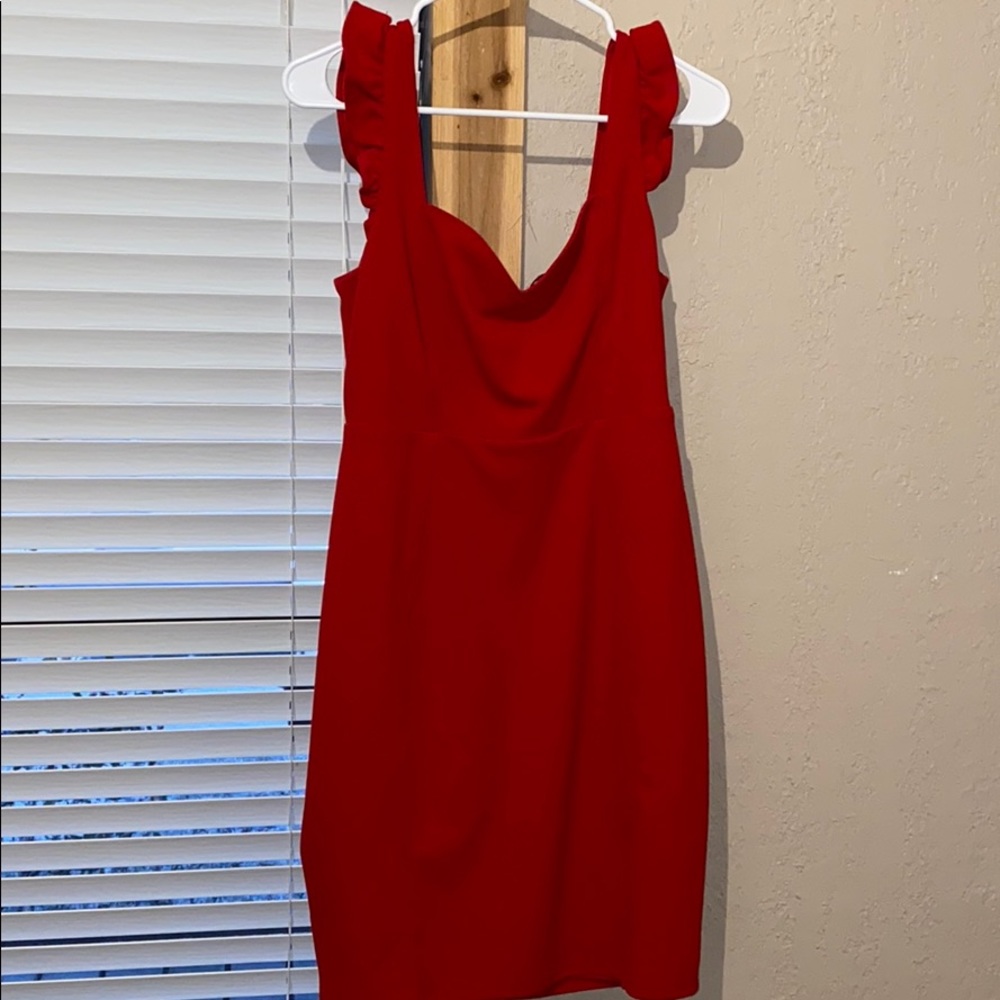 Red fitted dress